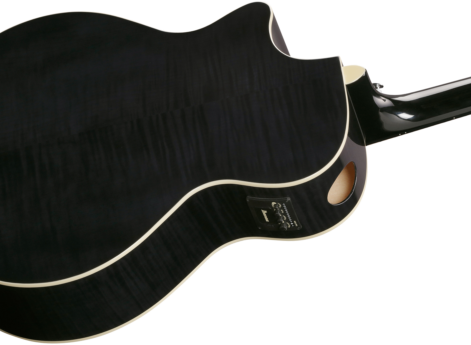 Ibanez Ae170 Tbk Concert Thinline Cw Epicea Erable Ova - Transparent Black - Folk-Gitarre - Variation 5