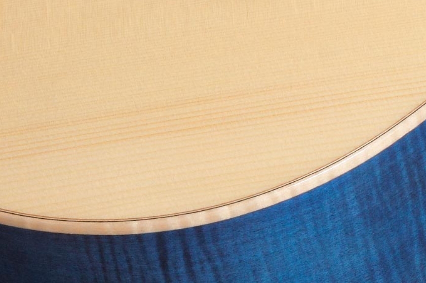 Ibanez Ae390 Nta Concert Thinline Cw Epicea Erable Rw - Natural Top / Aqua Blue Back - Folk-Gitarre - Variation 3