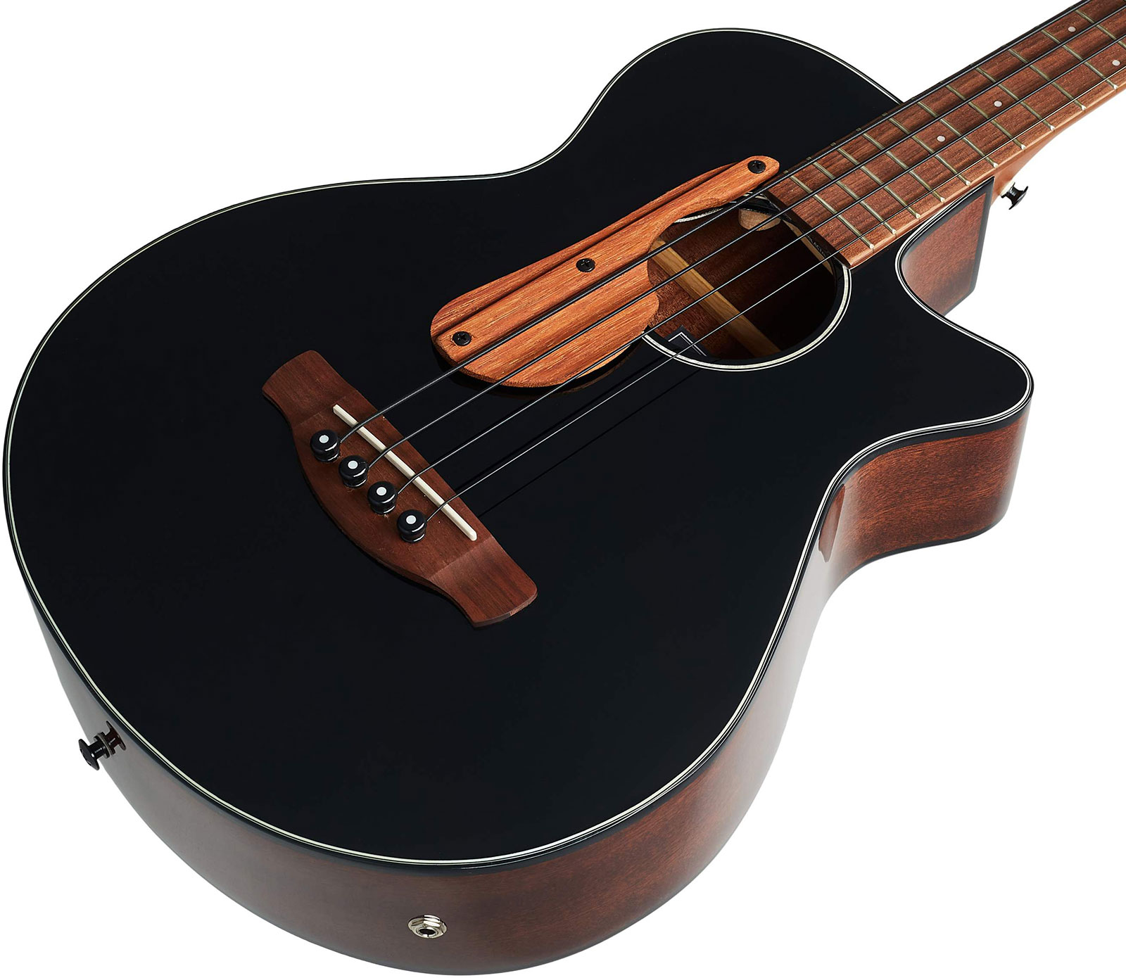 Ibanez Aegb24 Bkh Cw Tout Sapele Noy - Black Top Natural Back Hg - Akustische Bass - Variation 2