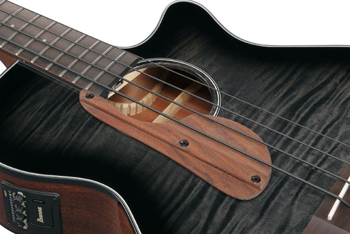 Ibanez Aegb25e Tkh Cw Epicea Sapele Rw - Transparent Black Sunburst - Akustische Bass - Variation 2