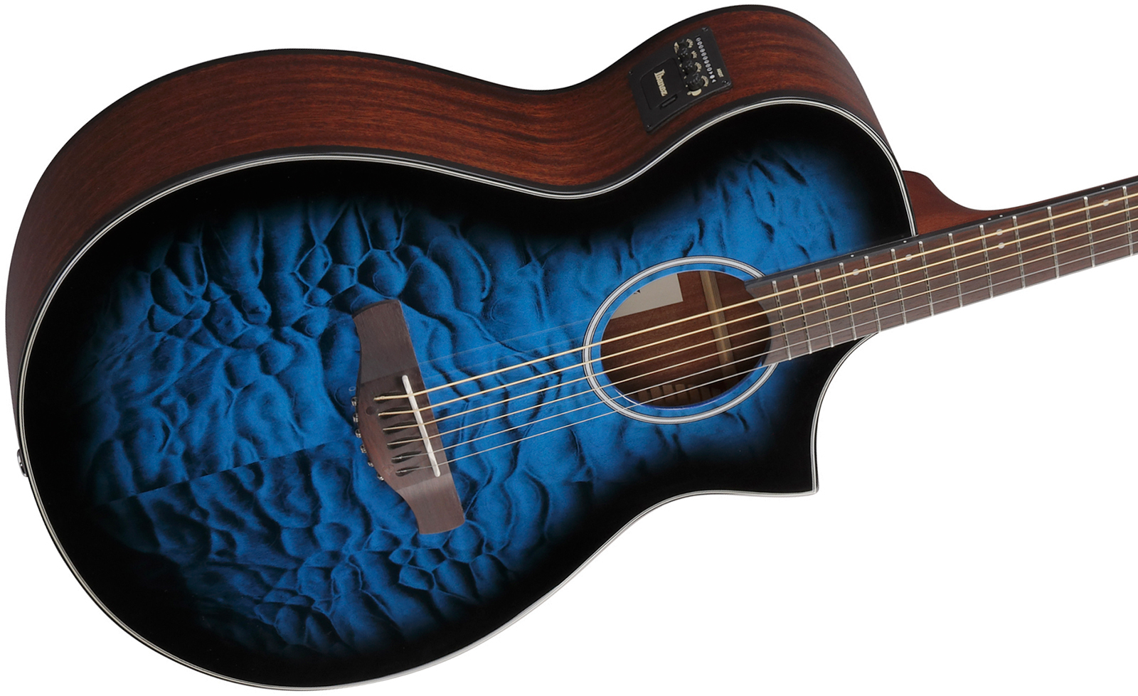 Ibanez Aewc16qa Tlh Grand Concert Cw Tilleul Sapele Rw - Transparent Blue Sunburst - Folk-Gitarre - Variation 2
