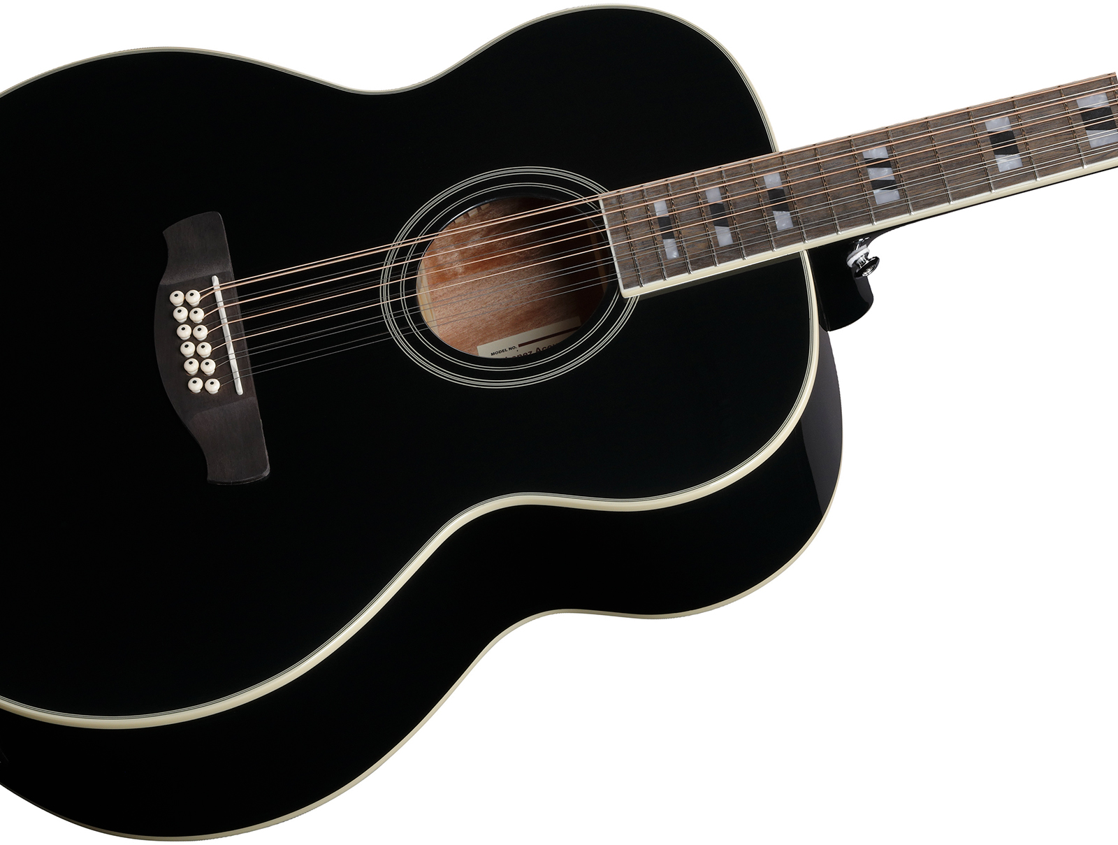 Ibanez Aj7012m1e Bk Jumbo 12c Epicea Okoume Lau - Black - Folk-Gitarre - Variation 3