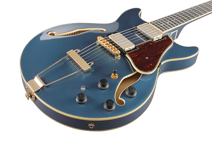 Ibanez Amh90 Pbm Artcore Expressionist 2h Ht Eb - Prussian Blue Metallic - Hollowbody E-Gitarre - Variation 2