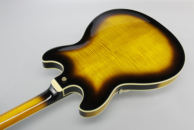 Ibanez As153 Ays Artstar Hh Ht Eb - Antique Yellow Sunburst - Semi-Hollow E-Gitarre - Variation 3