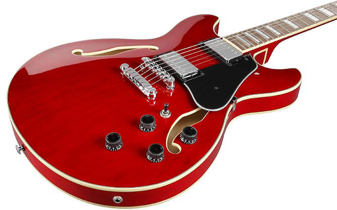 Ibanez As73 Tcd Artcore Hh Ht Noy - Transparent Cherry Red - Semi-Hollow E-Gitarre - Variation 2
