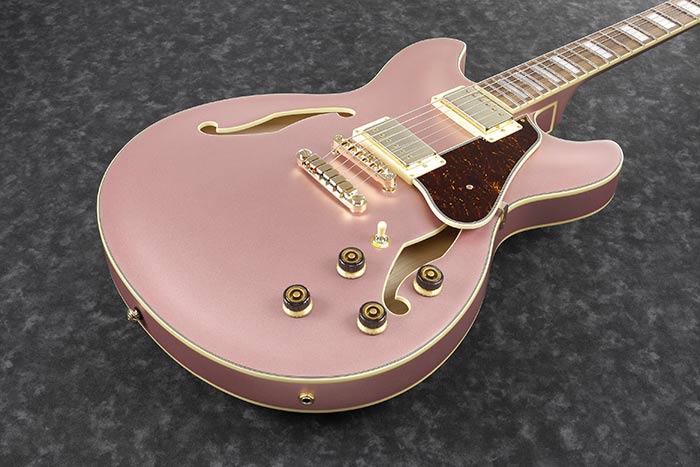 Ibanez As73g Rgf Artcore Hh Ht Noy - Rose Gold Metallic Flat - Semi-Hollow E-Gitarre - Variation 1