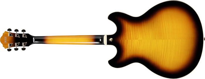 Ibanez As93fm Ays Artcore Expressionist Hh Ht Eb - Antique Yellow Sunburst - Semi-Hollow E-Gitarre - Variation 1