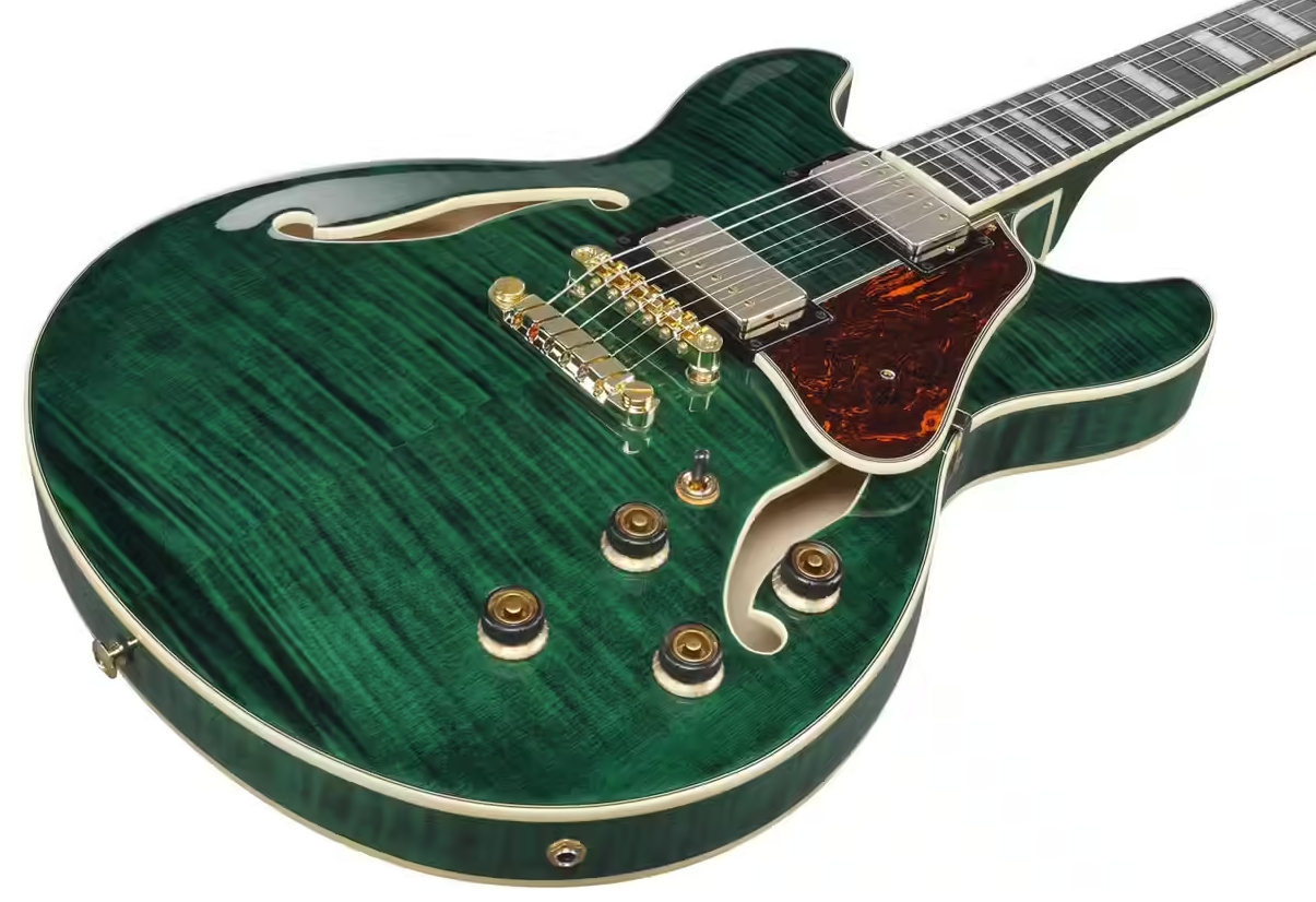 Ibanez As93fm Tmg Artcore Expressionist 2h Ht Eb - Transparent Moss Green - Semi-Hollow E-Gitarre - Variation 2