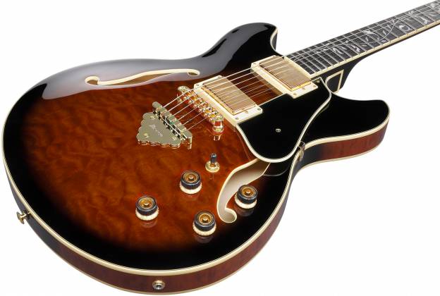 Ibanez As93qmsp Dbs Artcore Expressionist 2h Ht Eb - Dark Brown Sunburst - Semi-Hollow E-Gitarre - Variation 2