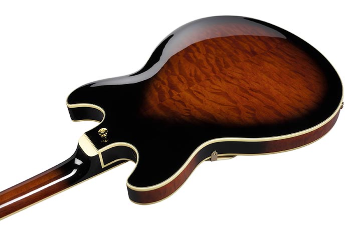 Ibanez As93qmsp Dbs Artcore Expressionist 2h Ht Eb - Dark Brown Sunburst - Semi-Hollow E-Gitarre - Variation 3