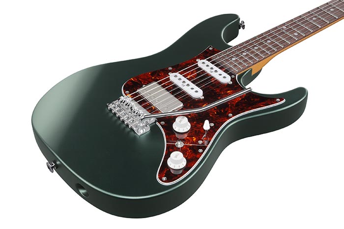 Ibanez Az2204n Vgf Prestige Jap Hss Seymour Duncan Trem Rw - Ivy Green Metallic Flat - E-Gitarre in Str-Form - Variation 2