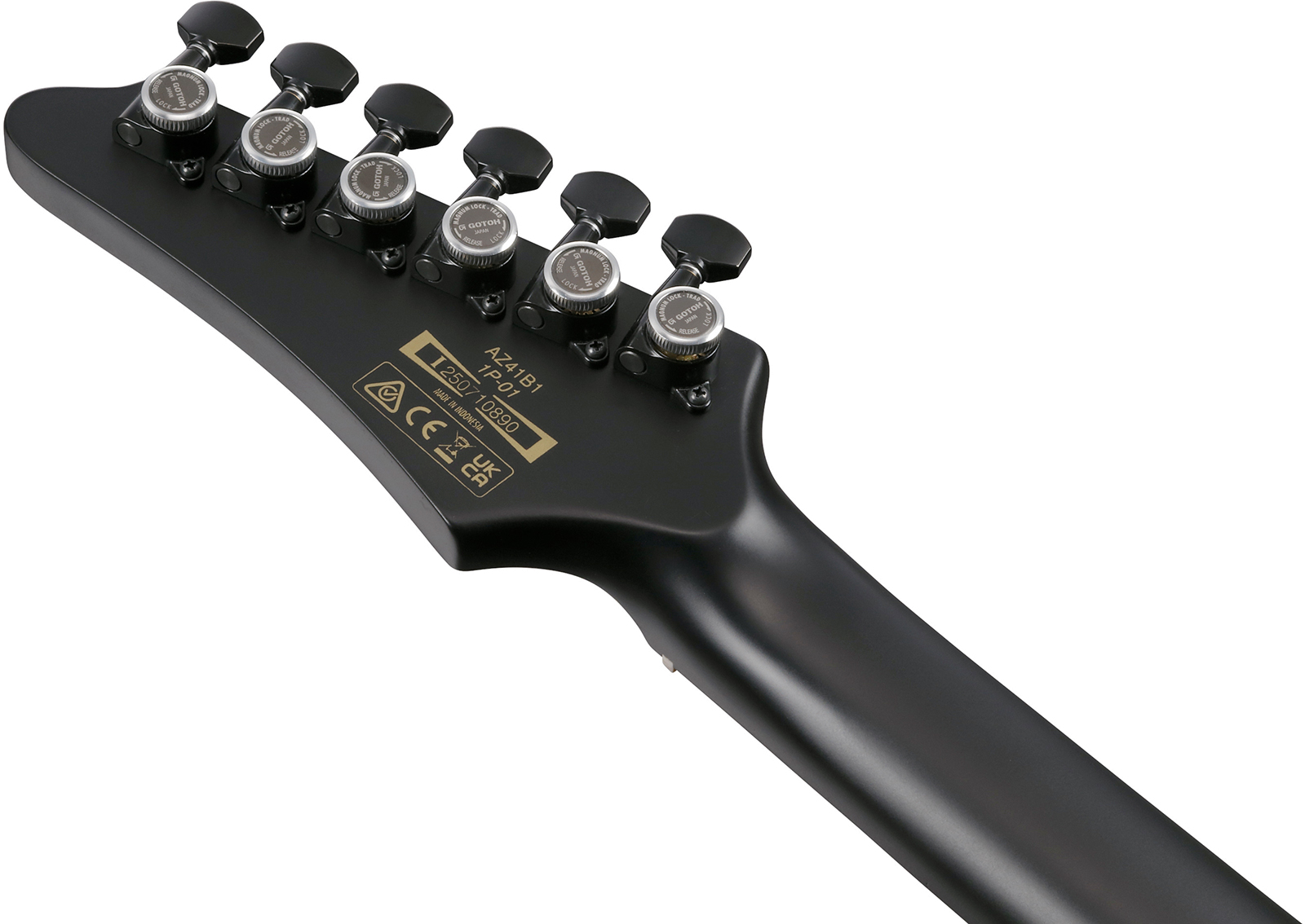 Ibanez Az41b1 Bkf Iron Label 2h Dimarzio Ht Eb - Black Flat - E-Gitarre in Str-Form - Variation 4