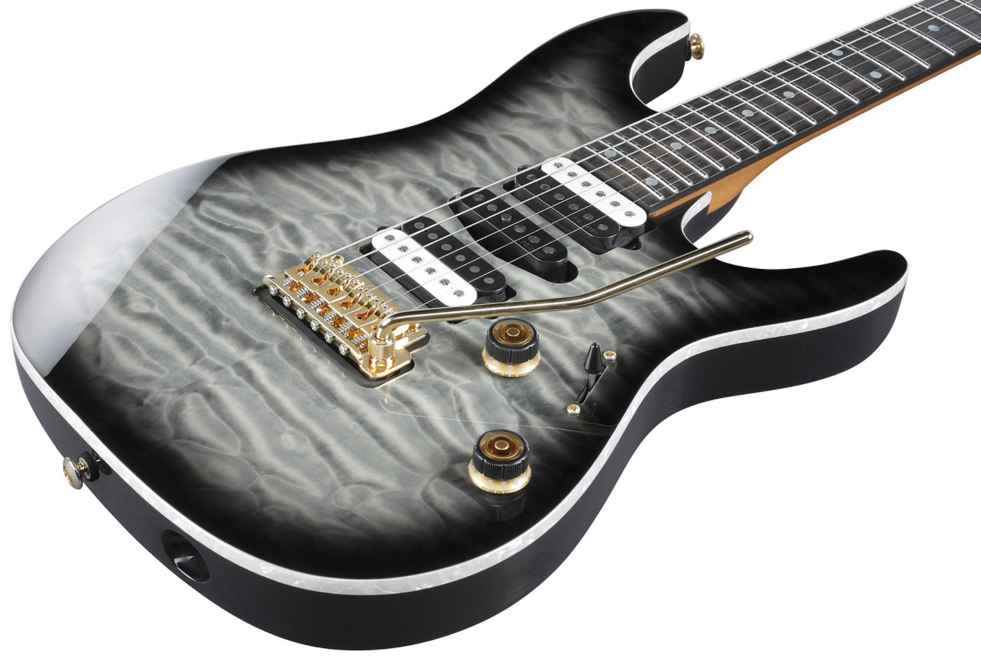 Ibanez Az47p1qm Bib Premium Hsh Di Marzio Trem Eb - Black Ice Burst - E-Gitarre in Str-Form - Variation 1