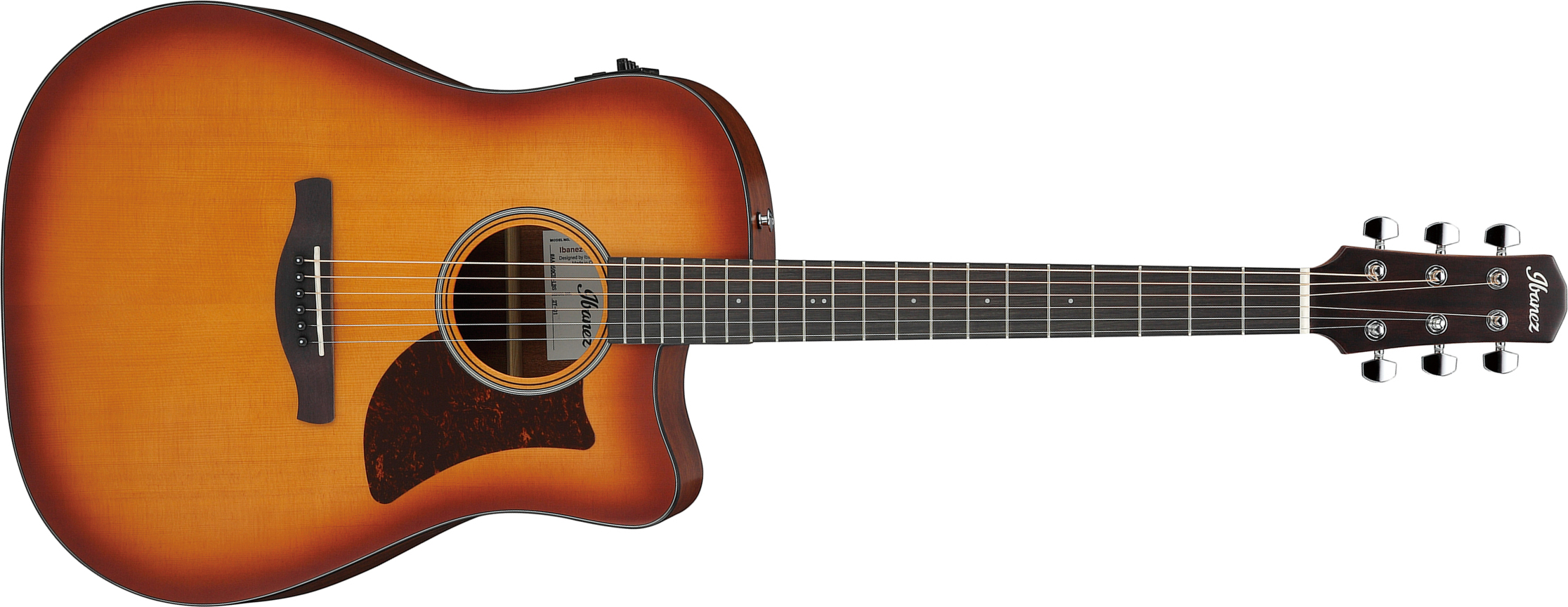 Ibanez Aad50ce Lbs Advanced Dreadnought Cw Epicea Sapele Pur - Light Brown Sunburst Low Gloss - Elektroakustische Gitarre - Main picture