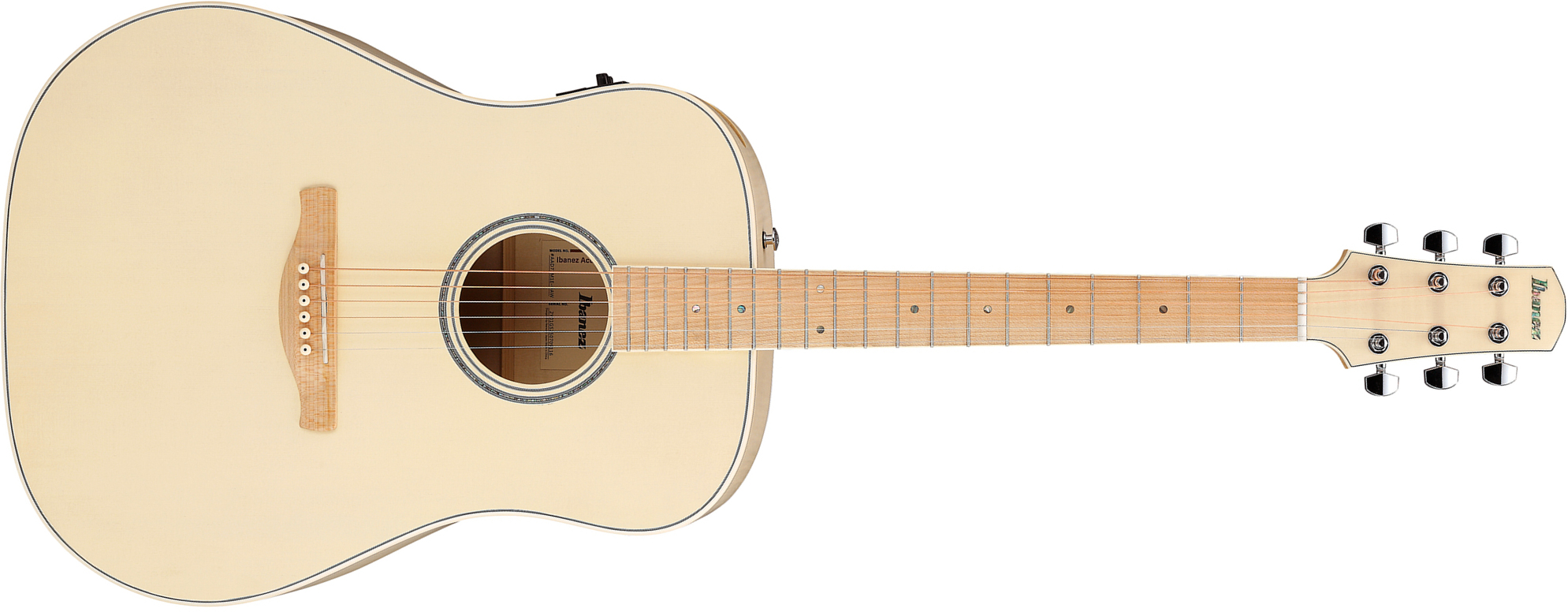 Ibanez Aad77m1e Oaw Advanced Dreadnought Cw Epicea Erable Mn - Open Pore Antique White - Folk-Gitarre - Main picture