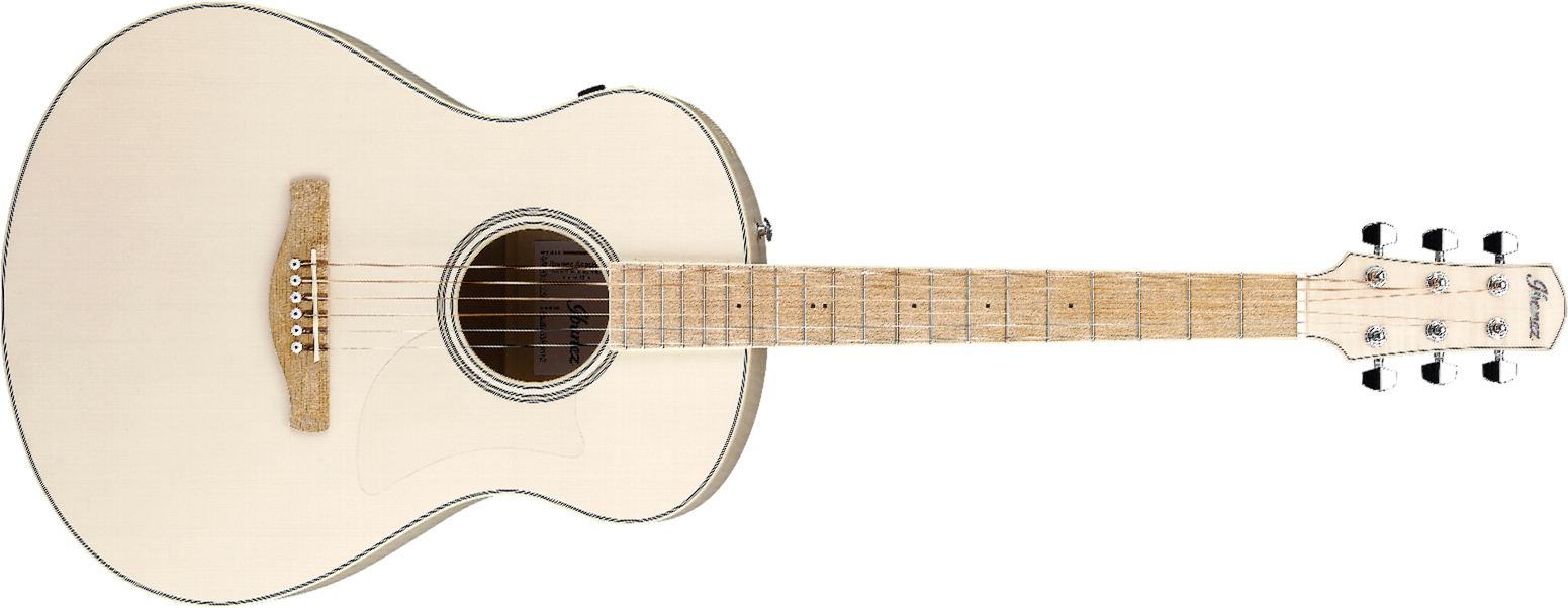 Ibanez Aam370e Oaw Advanced Auditorium Epicea Erable Mn - Open Pore Antique White - Folk-Gitarre - Main picture