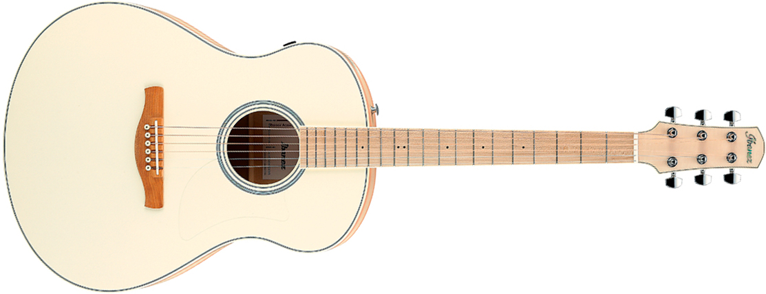 Ibanez Aam370m2e Apf Advanced Auditorium Epicea Erable Mn - Transparent Antique White Peach Fuzz Open Pore - Folk-Gitarre - Main picture