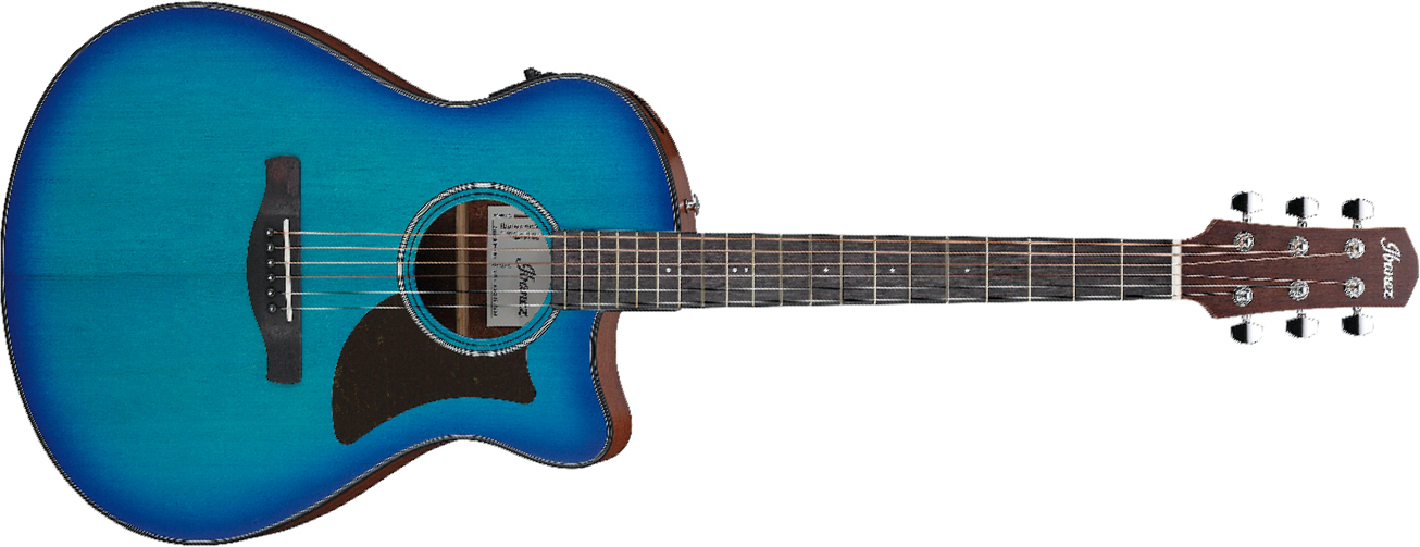 Ibanez Aam50ce Sbo Advanced Auditorium Cw Epicea Sapele Pur - Sapphire Blue Burst Open Pore - Folk-Gitarre - Main picture