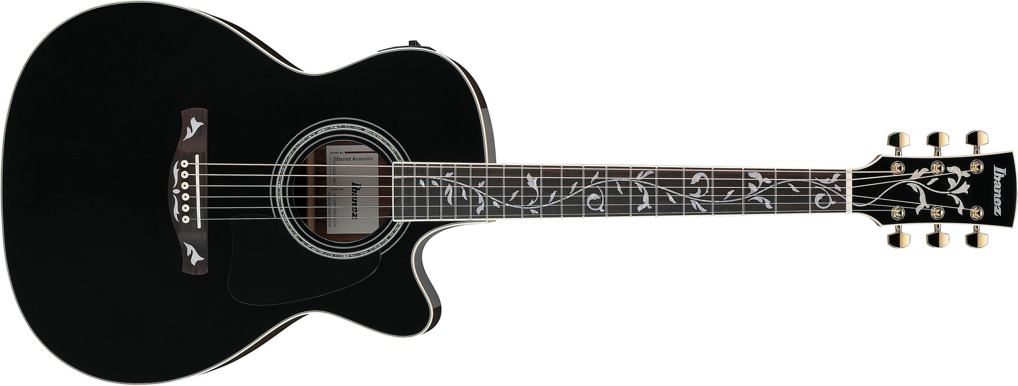 Ibanez Ac391rce Bkh Artwood Grand Concert Cw Shsc Epicea Palissandre Rw - Black Top - Folk-Gitarre - Main picture