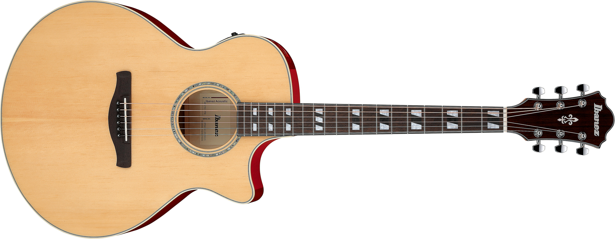 Ibanez Ae170 Ntr Concert Thinline Cw Epicea Erable Ova - Natural Top, Transparent Red Back - Folk-Gitarre - Main picture