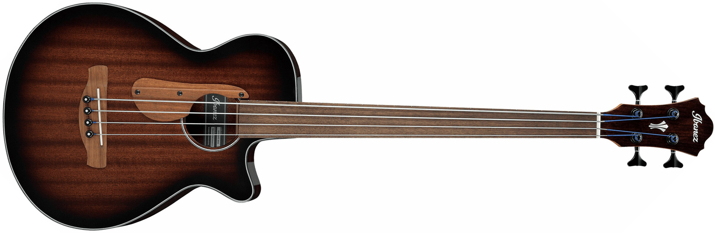 Ibanez Aegb24fe Mhs Fretless Cw Tout Sapele Noy - Mahogany Sunburst - Akustische Bass - Main picture