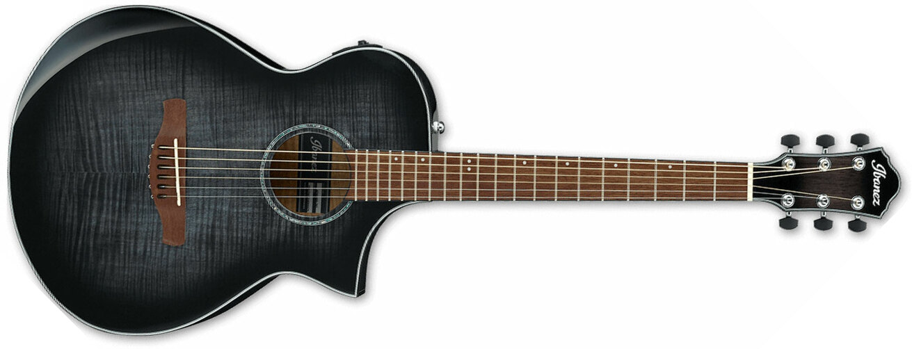 Ibanez Aewc400 Tks Grand Concert Cw Tout Erable Lau - Trans Black Sunburst - Elektroakustische Gitarre - Main picture
