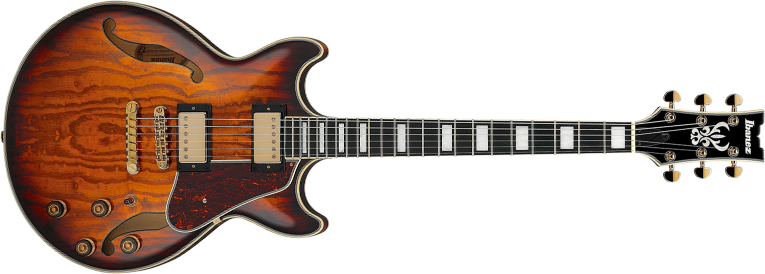 Ibanez Am93qa Vvh Artcore Expressionist 2h Ht Eb - Vintage Violin High Gloss - Semi-Hollow E-Gitarre - Main picture