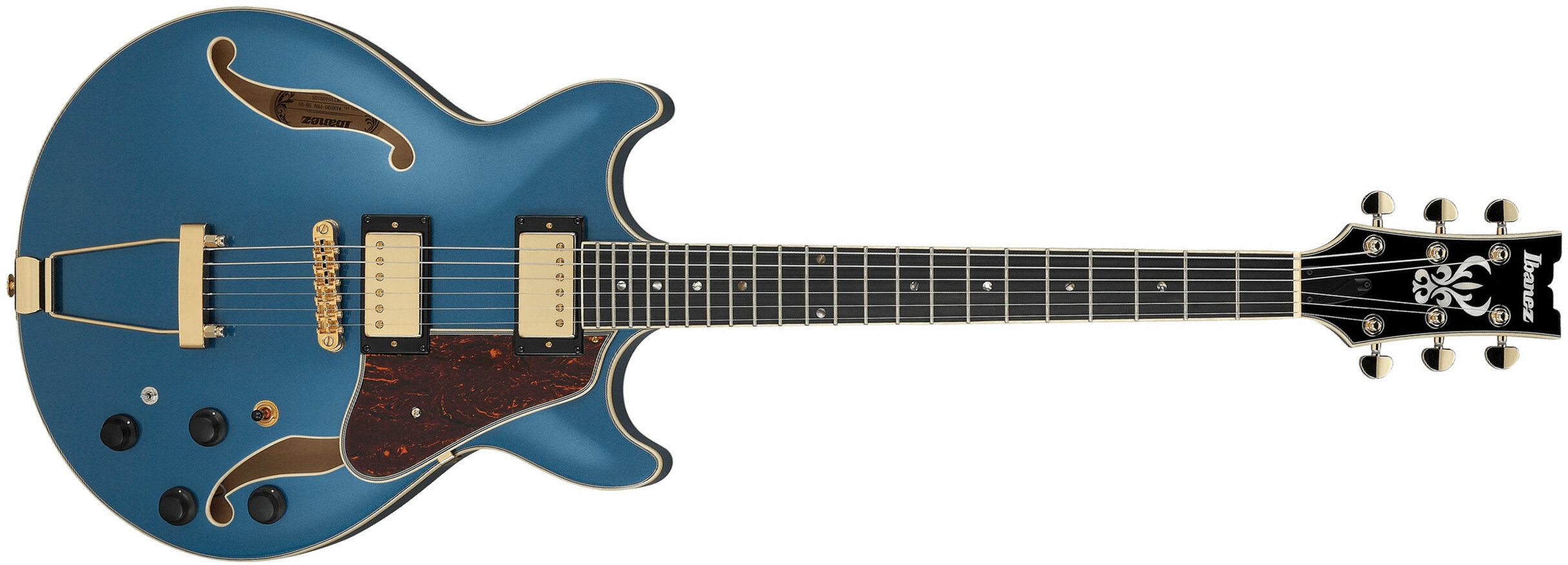 Ibanez Amh90 Pbm Artcore Expressionist 2h Ht Eb - Prussian Blue Metallic - Hollowbody E-Gitarre - Main picture