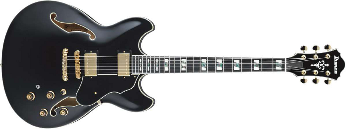 Ibanez As153b Bk Artstar - Black - Semi-Hollow E-Gitarre - Main picture