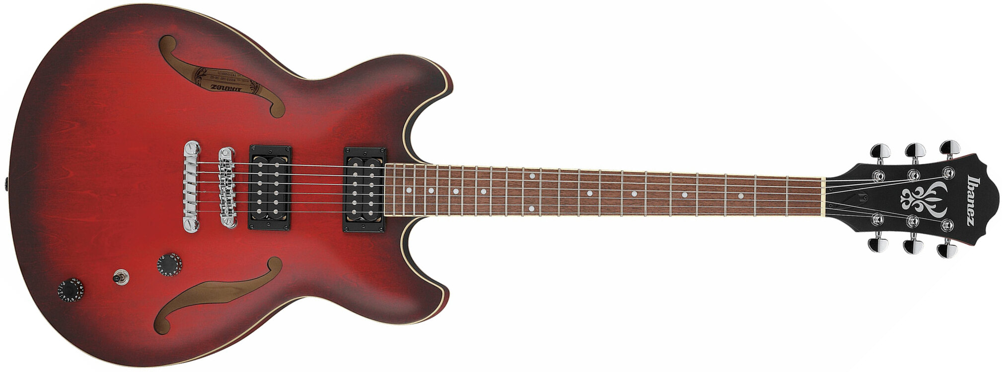 Ibanez As53 Srf Artcore Hh Ht Noy - Sunburst Red Flat - Semi-Hollow E-Gitarre - Main picture
