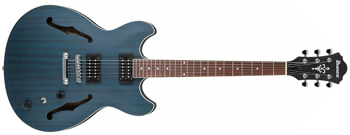 Ibanez As53 Tbf Artcore Hh Ht Lau - Trans Blue Flat - Semi-Hollow E-Gitarre - Main picture