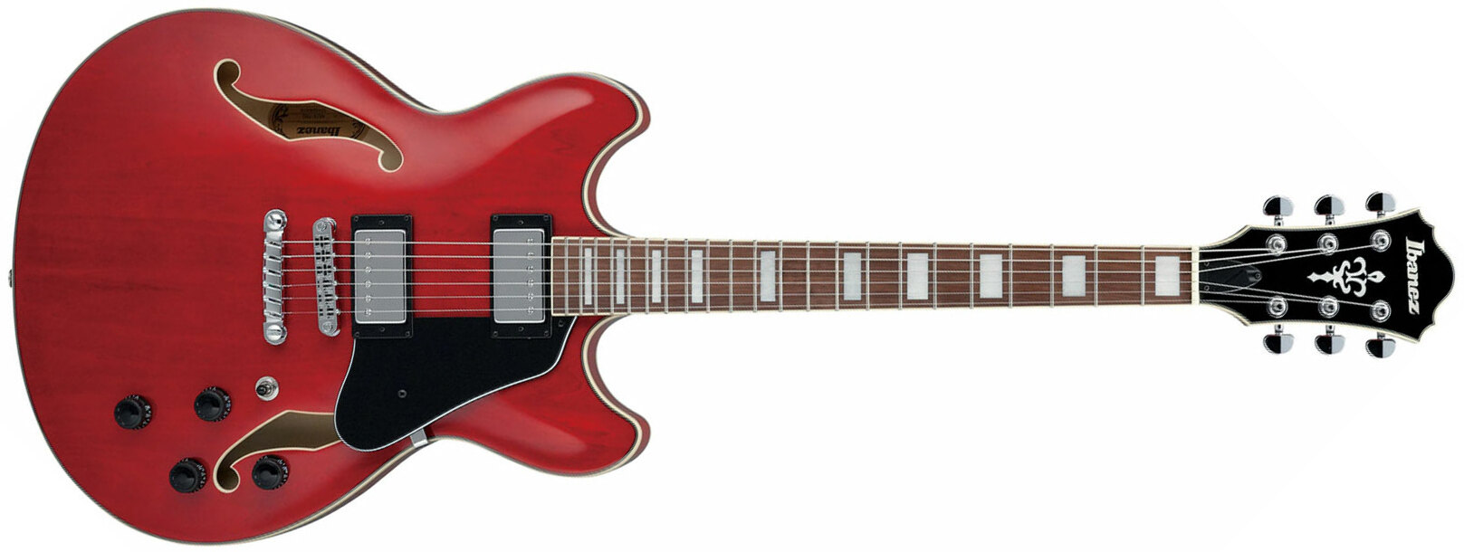 Ibanez As73 Tcd Artcore Hh Ht Noy - Transparent Cherry Red - Semi-Hollow E-Gitarre - Main picture