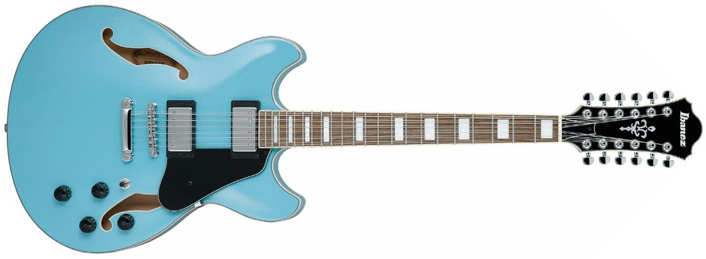 Ibanez As7312 Mtb Artcore 12-cordes Hh Ht Lau - Mint Blue - Semi-Hollow E-Gitarre - Main picture