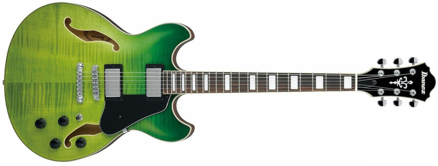 Ibanez As73fm Gvg Artcore Hh Ht Lau - Green Valley Gradation - Semi-Hollow E-Gitarre - Main picture