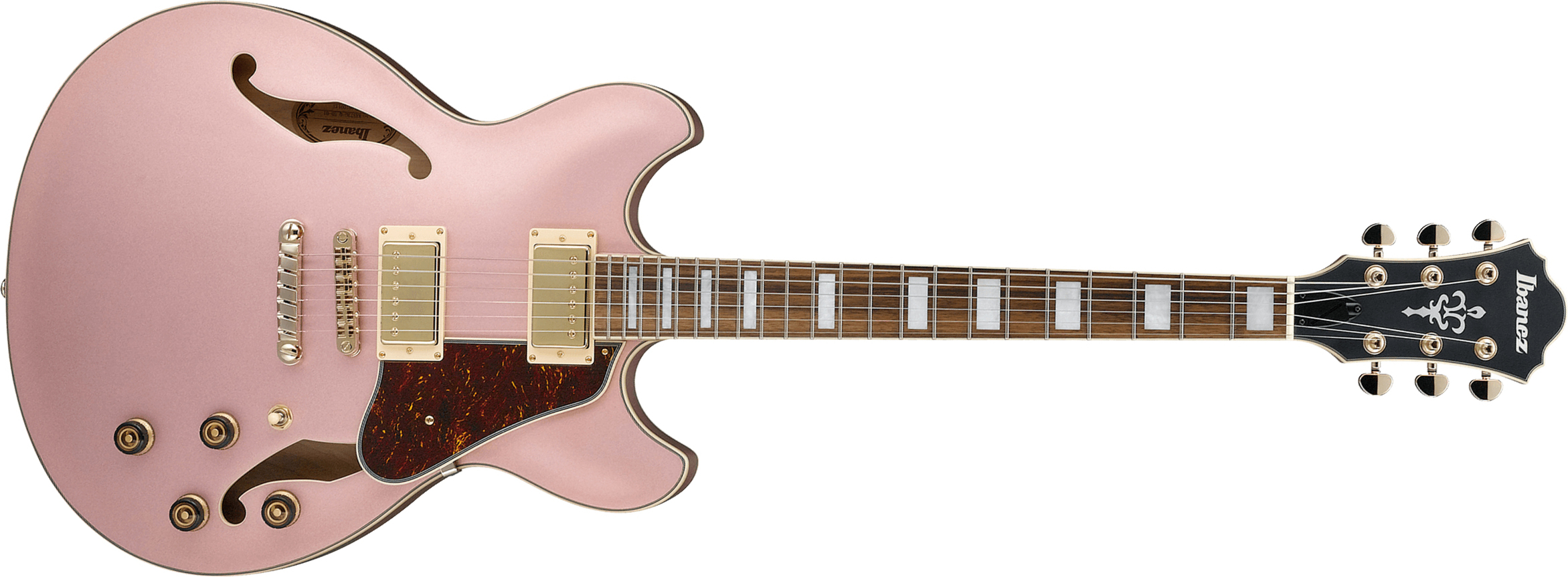 Ibanez As73g Rgf Artcore Hh Ht Noy - Rose Gold Metallic Flat - Semi-Hollow E-Gitarre - Main picture