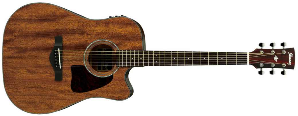 Ibanez Aw54ce Opn Artwood Dreadnought Cw Tout Acajou Rw - Open Pore Natural - Elektroakustische Gitarre - Main picture