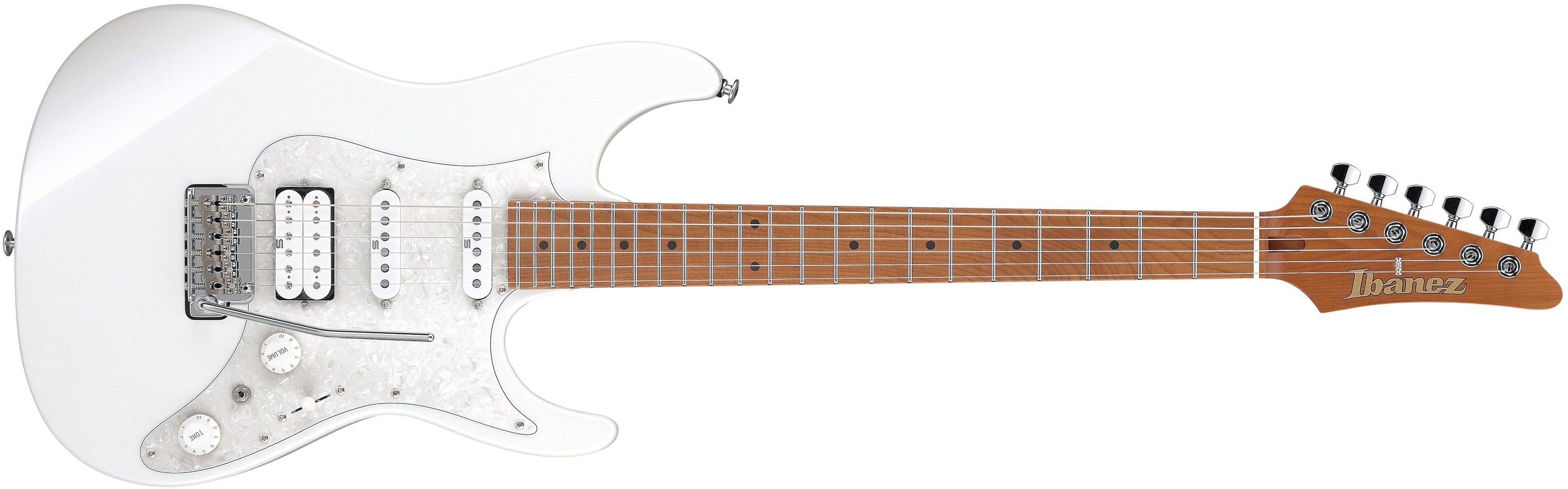 Ibanez Az2204pw Prestige Japon Trem Hss Mn - Pearl White - E-Gitarre in Str-Form - Main picture