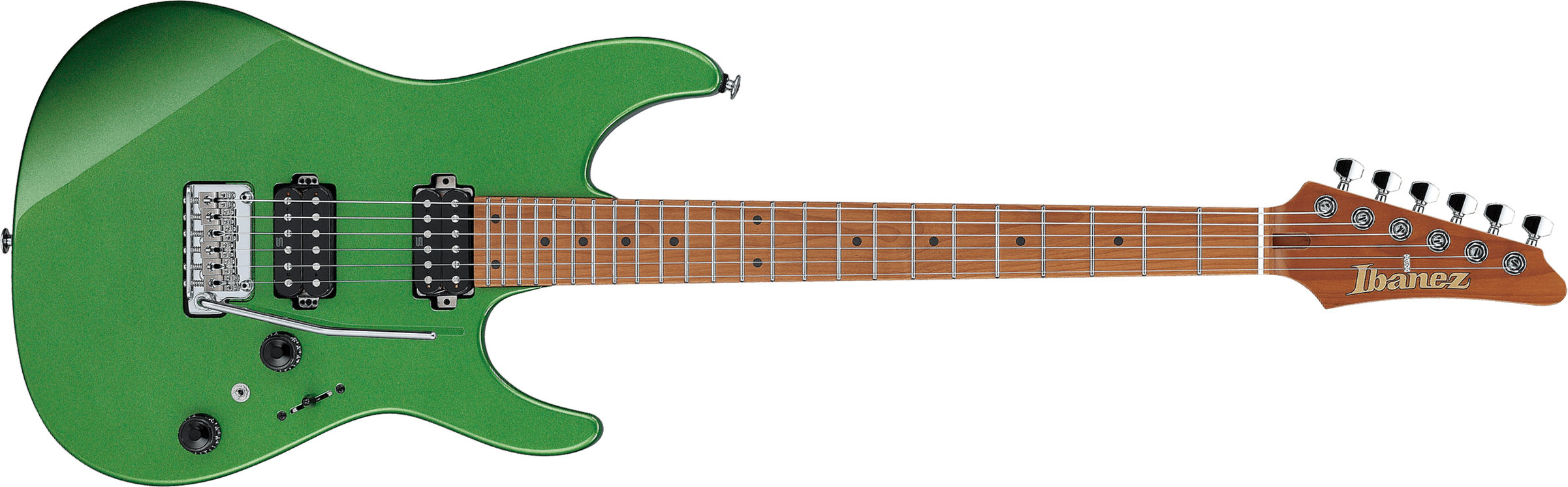 Ibanez Az2402 Agm Prestige Jap 2h Seymour Duncan Trem Mn - Apple Green Metallic - E-Gitarre in Str-Form - Main picture