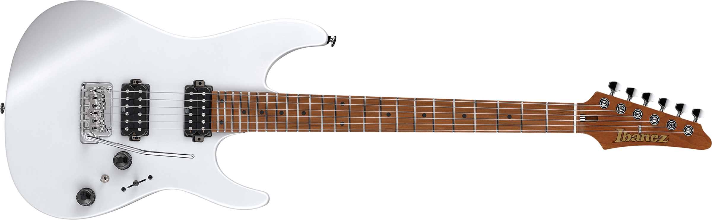 Ibanez Az2402 Pwf Prestige Jap Hh Trem Mn - Pearl White Flat - E-Gitarre in Str-Form - Main picture