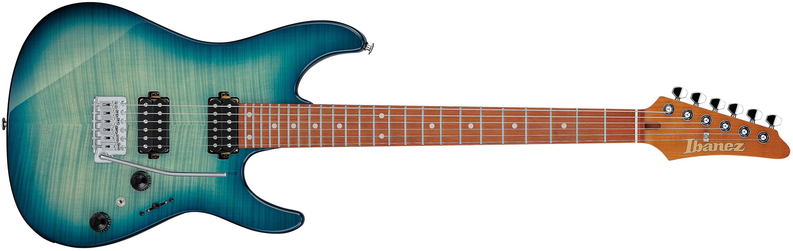 Ibanez Az24s1ftxb Trem Hh Mn - Transparent Turquoise Burst - E-Gitarre in Str-Form - Main picture