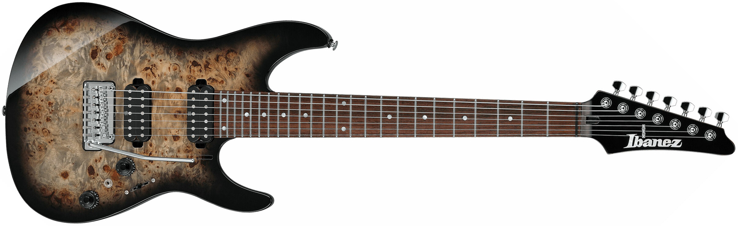Ibanez Az427p1pb Ckb Premium 7c Hh Seymour Duncan Trem Rw - Charcoal Black Burst - 7-saitige E-Gitarre - Main picture