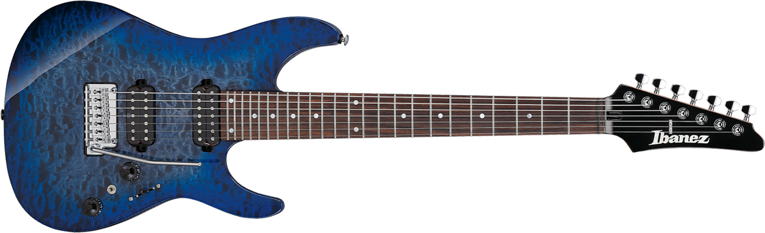 Ibanez Az427p2qm Tub Premium 2h Seymour Duncan Trem Rw - Twilight Blue Burst - 7-saitige E-Gitarre - Main picture