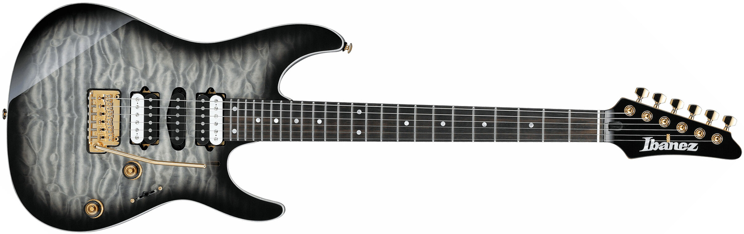 Ibanez Az47p1qm Bib Premium Hsh Di Marzio Trem Eb - Black Ice Burst - E-Gitarre in Str-Form - Main picture