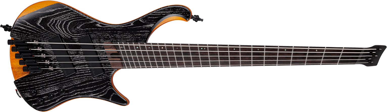Ibanez Ehb1135ms Skl Workshop Multiscale 5c Active Bartolini Pp - Silver Wave Black Low Gloss - Solidbody E-bass - Main picture