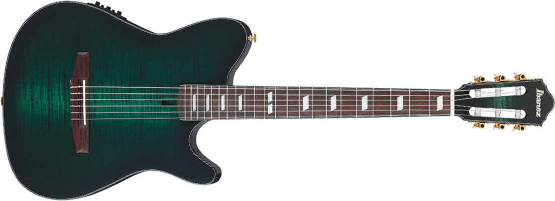 Ibanez Frh20fmn Dgl Hollow Cw Erable Sapele Rw - Deep Emerald Green - Konzertgitarren 4/4 - Main picture