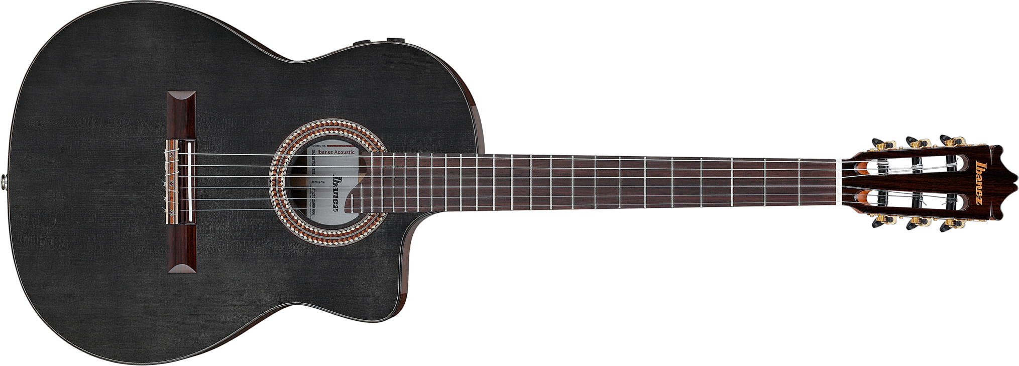 Ibanez Ga360tce Nt Classical 4/4 Thinline Epicea Acacia Rw - Transparent Black High Gloss - Konzertgitarren 4/4 - Main picture