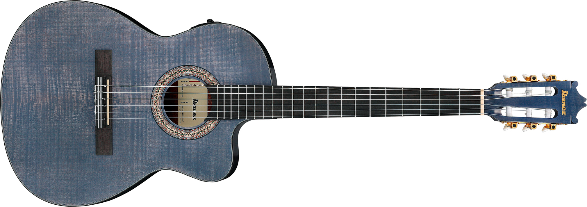 Ibanez Ga5fmtce Ob Classical 4/4 Thinline Cw Erable Sapele Pur - Open Pore Blue Berry - Konzertgitarren 4/4 - Main picture