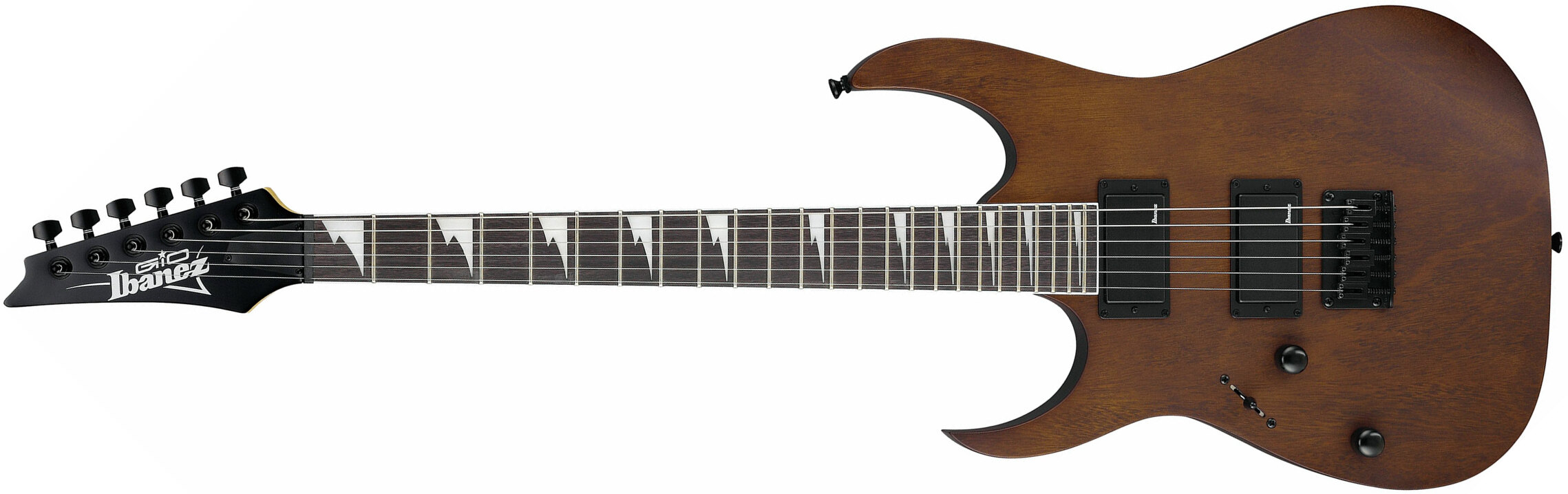 Ibanez Grg121dxl Wnf Gio Hh Ht Pur - Walnut Flat - E-Gitarre für Linkshänder - Main picture