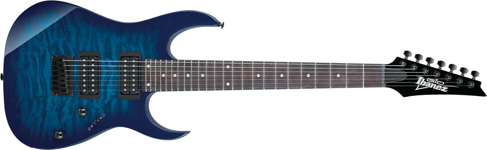 Ibanez Grg7221qa Tbb Gio 7c 2h Ht Pur - Transparent Blue Burst - E-Gitarre in Str-Form - Main picture