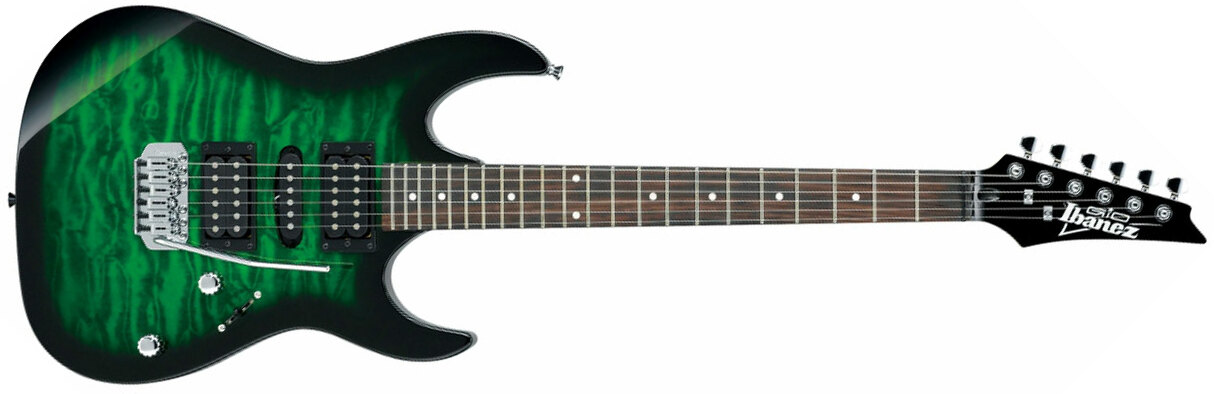 Ibanez Grx70qa Teb Gio Hsh Trem Nzp - Transparent Emerald Burst - E-Gitarre in Str-Form - Main picture